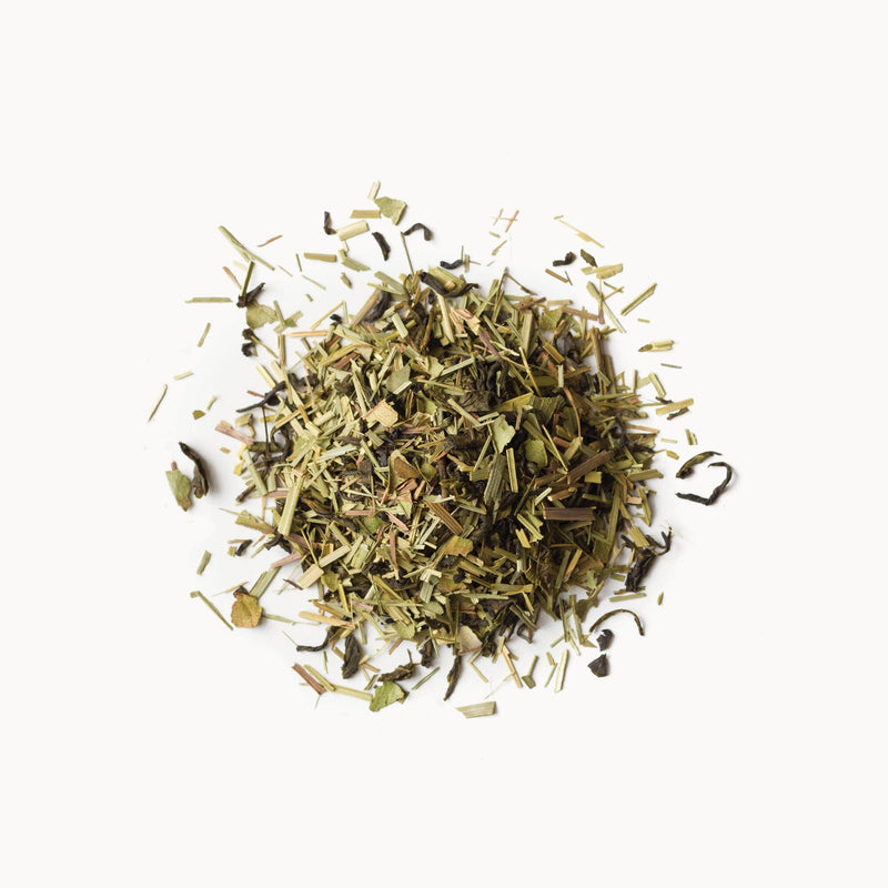 A pile of Rishi Tea & Botanicals Orange Blossom on a white background.